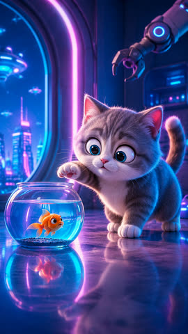 AI cat video thumbnail
