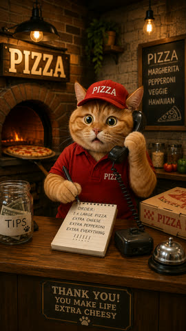 AI cat film still