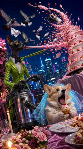 AI cat film still