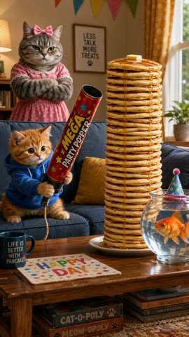 AI cat video thumbnail